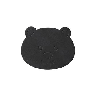 Recycle læder coaster - bjørn sort / nupo fra LindDNA